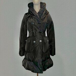 WAREHOUSE of the UK 50% Down 50% Feather Hooded Puffer Coat Jacket UK 6 =US 2/4